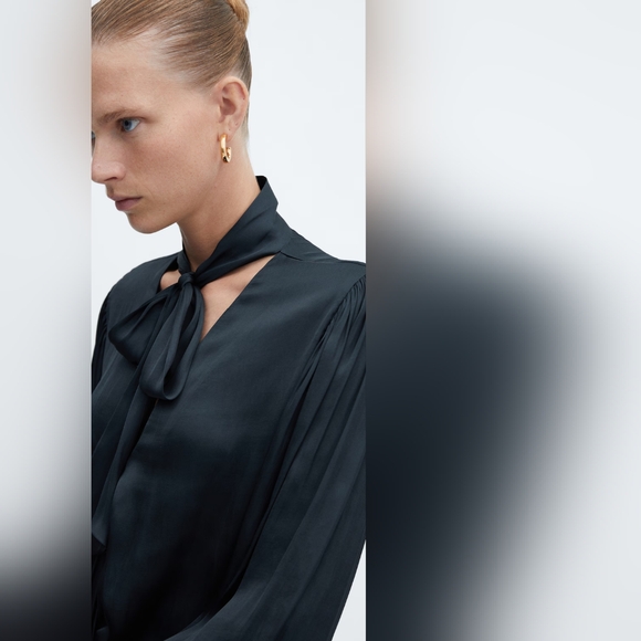 MANGO Bow tie blouse - Picture 4 of 6